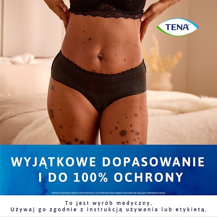 TENA Silhouette Plus M BLACK/czarny - bielizna chłonna z niskim stanem dla kobiet 12szt.