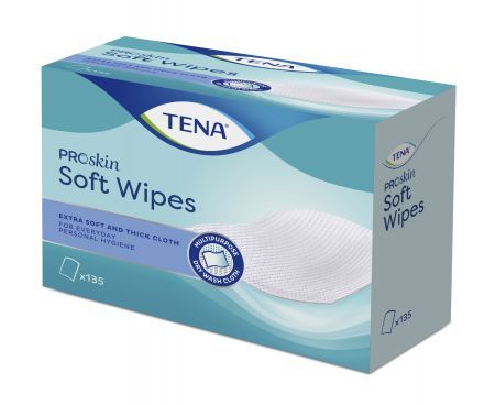 TENA Soft Wipes - chusteczki do osuszania skóry 135szt.  30*32cm