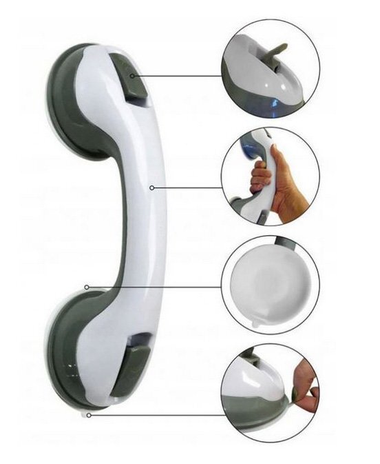 Uniwersalny uchwyt łazienkowy na przyssawkach