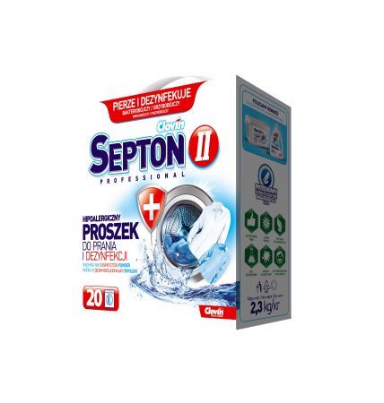 Wirusobójczy proszek do prania i pełnej dezynfekcji tkanin CLOVIN II SEPTON   2.30kg