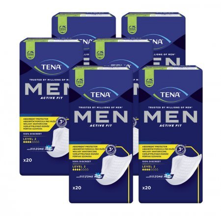 Wkłady anatomiczne dla mężczyzn TENA Men Activ Fit Level 2 (medium) - 6x20szt.